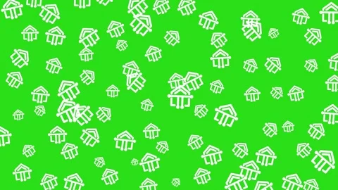 Smart Home Technology Icon Pattern on Green Background for Automation Concept Stock Footage 345539582