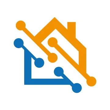 Smart home technology illustration icon or logo design vector template 스톡 일러스트