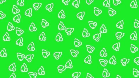 Smart Home Technology Pattern with Water Leak Sensor Line Icons on Green Stock Footage 345539511