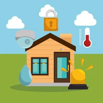 Smart home technology set icons イラスト素材