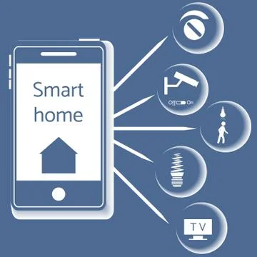 Smart home technology system with centralized control. イラスト素材