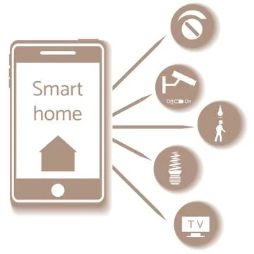Smart home technology system with centralized control. イラスト素材