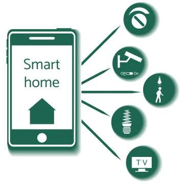 Smart home technology system with centralized control. 스톡 일러스트