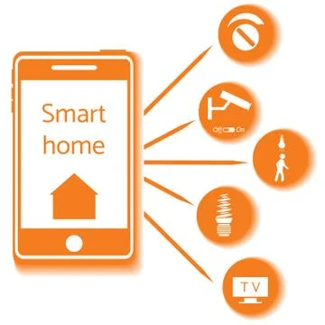 Smart home technology system with centralized control. イラスト素材