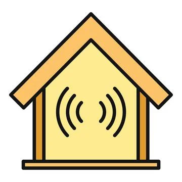 Smart home technology transmitting wireless internet signals 库存插图