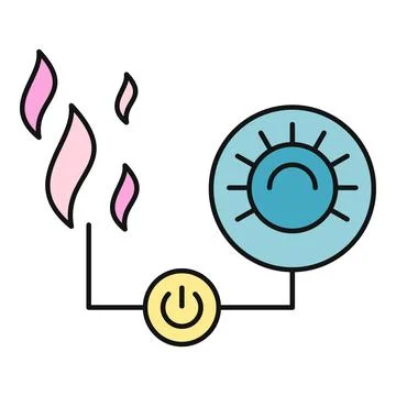 Smart home temperature control system turning on heat 스톡 일러스트