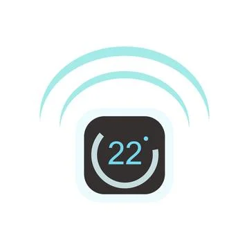 Smart home temperature indicator semi flat color vector object 스톡 일러스트