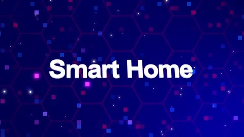 Smart Home text animation with background Stock Footage 260209695