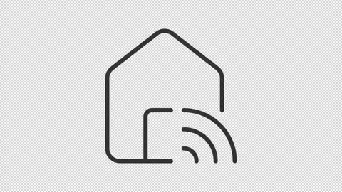 Smart home ui icon line animation Stock Footage 318061531