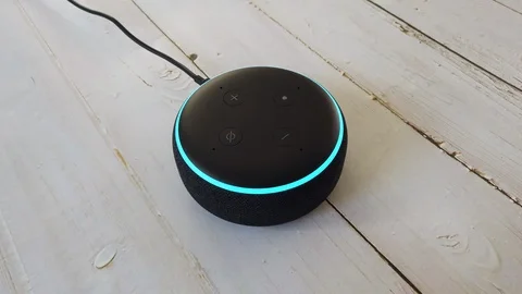 Smart Home Voice Assistant Controlled Gadget Responding To Command Stock Footage 115479091