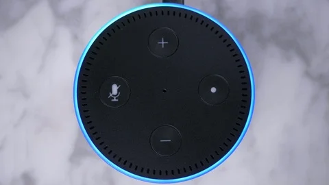 Smart Home Voice Assistant Device. Stock Footage 107449504