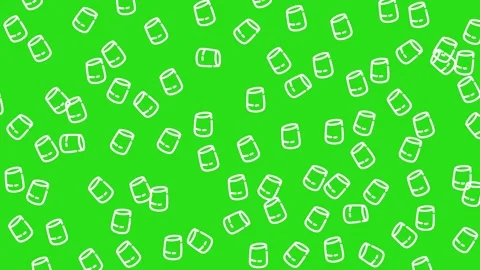 Smart Home Voice Assistant Speaker Icon Pattern on Bright Green Background Stock Footage 345539594