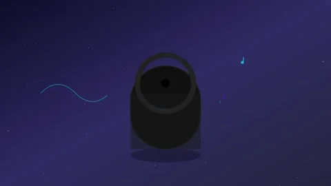 Smart Home Voice Assistant Speaker with Glowing LED Ring and Musical Rhythm.. Stock Footage 346612882