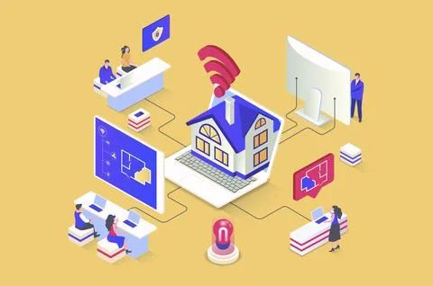 Smart Home Web Illustration Stock Illustration