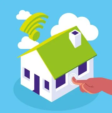 Smart home wifi Stock Illustration
