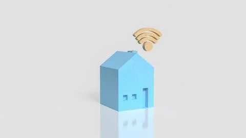 Smart Home Wireless Internet Connectivity Technology Concept 3d render. Stock Illustration