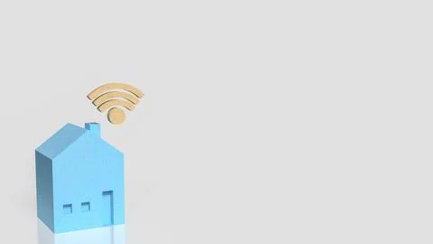Smart Home Wireless Internet Connectivity Technology Concept 3d render. Stock Illustration