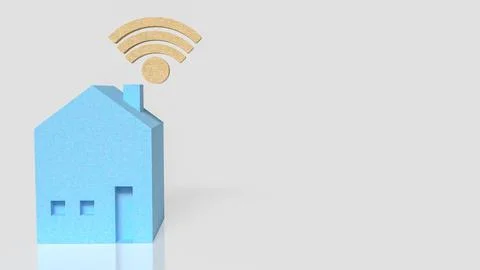 Smart Home Wireless Internet Connectivity Technology Concept 3d render. Stock Illustration