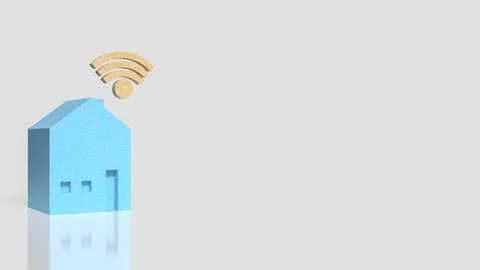 Smart Home Wireless Internet Connectivity Technology Concept 3d render. Stock Illustration