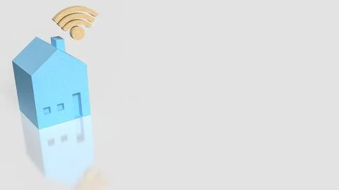 Smart Home Wireless Internet Connectivity Technology Concept 3d render. Stock Illustration