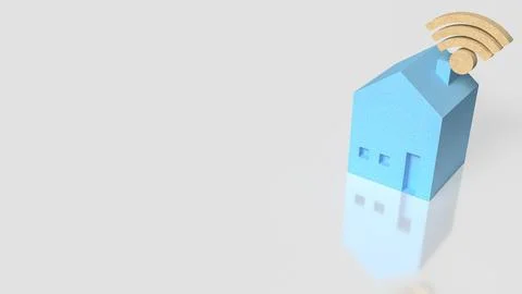 Smart Home Wireless Internet Connectivity Technology Concept 3d render. Stock Illustration