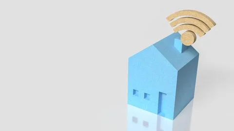 Smart Home Wireless Internet Connectivity Technology Concept 3d render. Stock Illustration