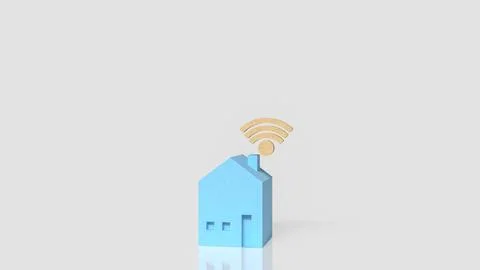 Smart Home Wireless Internet Connectivity Technology Concept 3d render. Stock Illustration