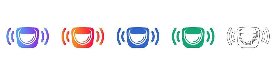 Smart Home Wireless Sensor Icon Set Illustrazione stock