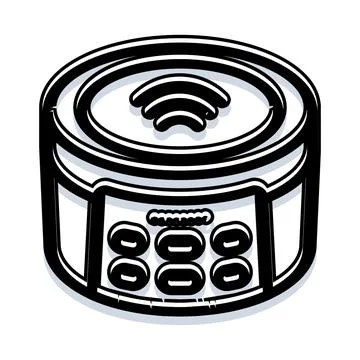 Smart home wireless speaker device connecting to network Stock Illustration
