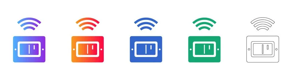 Smart Home Wireless Switch Control Icons Illustrazione stock