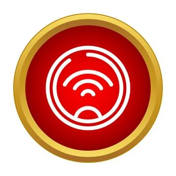 Smart home wireless technology icon displaying signal waves Stock Illustration