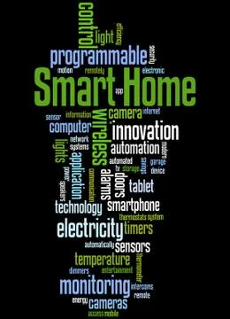 Smart Home, word cloud concept Illustrazione stock