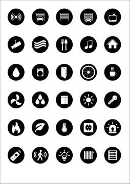 Smart homes icon set Stock Illustration