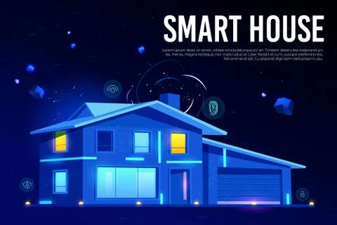 Smart house and artificial intelligence technology Stockillustratie