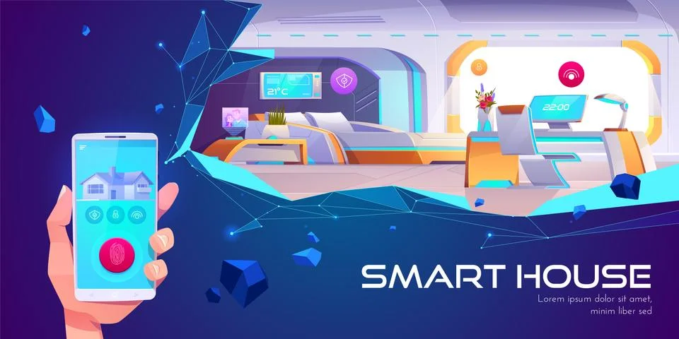 Smart house and artificial intelligence technology Stock Illustration