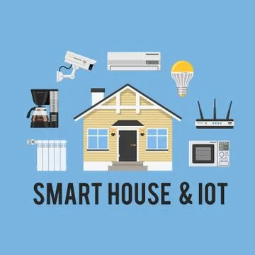 Smart House and internet of things concept Stock Illustration