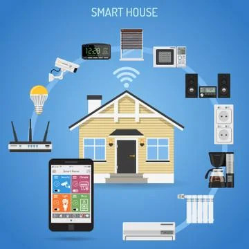 Smart House and internet of things Stock Illustration