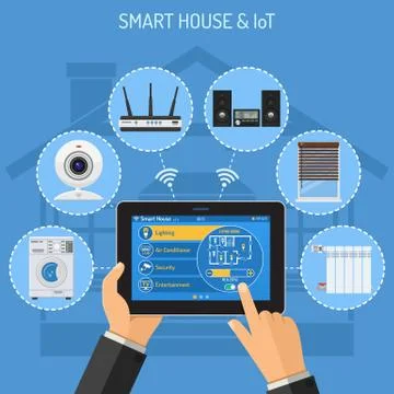 Smart House and internet of things Stock Illustration