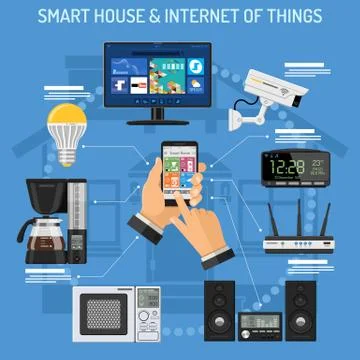Smart House and internet of things Stock Illustration
