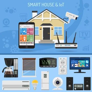 Smart House and internet of things Stock Illustration