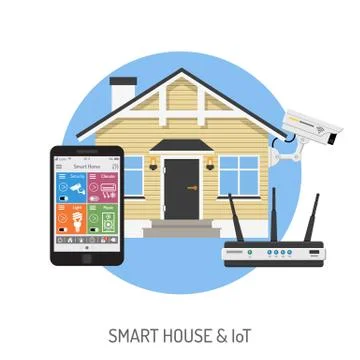 Smart House and internet of things Stock Illustration