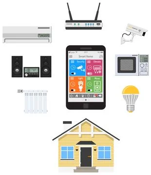 Smart House and internet of things Stock Illustration