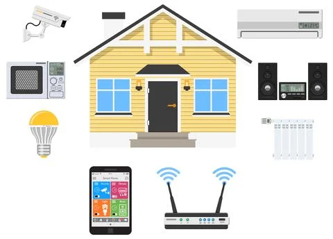 Smart House and internet of things Stock Illustration