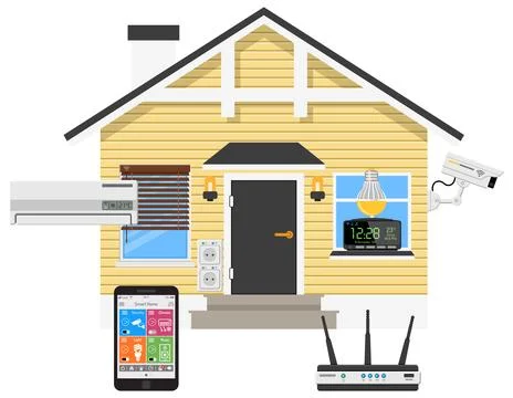 Smart House and internet of things Stockillustratie