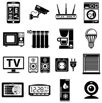 Smart House and internet of things icons set Illustrazione stock