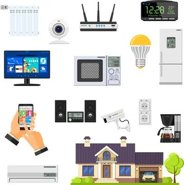 Smart House and Internet of Things Banners Stock Illustration