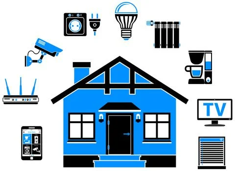 Smart House and internet of things concept Stock Illustration