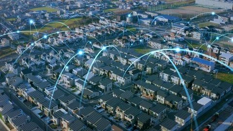 Smart house concept. Smart grid. Renewable energy. Stock Footage 115818825