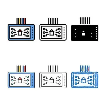 Smart house device color designs icon vector isolated Stock Illustration