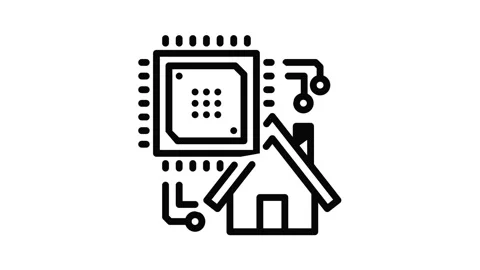 Smart house icon animation Stock Footage 152625517
